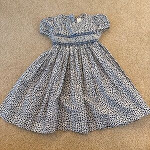 Edgehill Collection Blue and White Floral Kids Dress